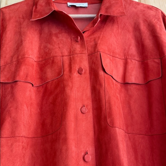 Lafayette 148 New York 100% Lamb Suede Button Down - Picture 4 of 16